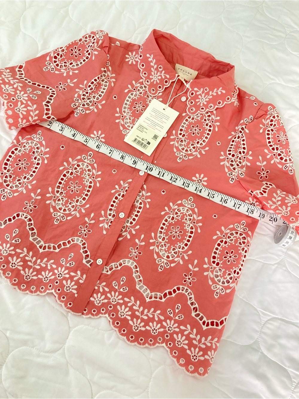 Sezane Elvira Blouse Ecru Pink size 38 - Picture 5 of 7